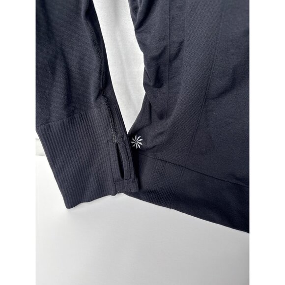 Athleta Women's Black Style 591607 Athletic Nylon Spandex Blend Long Sleeve Top - Picture 5 of 12